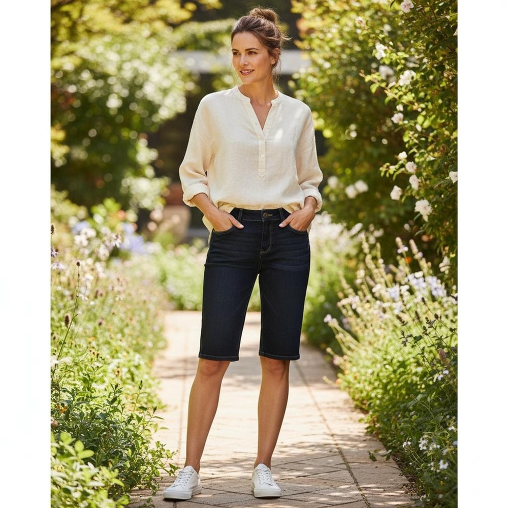 Democracy Ab Technology Core Essential Bermuda Denim Shorts Size 4